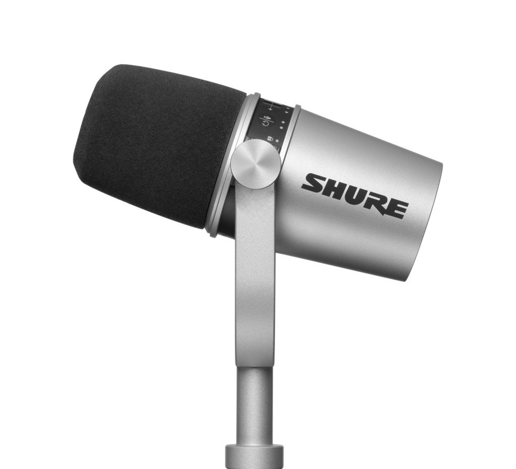 SHURE MV7-S Micrófono para podcast y home office color plata