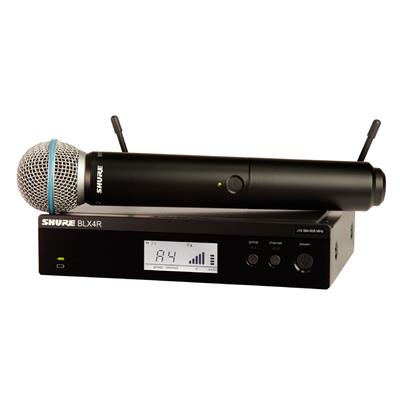 SHURE BLX24R/B58-K12 Sistema inalámbrico con micrófono de mano para voz, receptor para rack